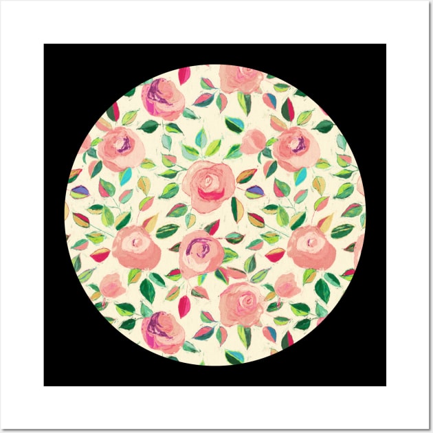 Pastel Roses in Blush Pink and Cream Wall Art by micklyn